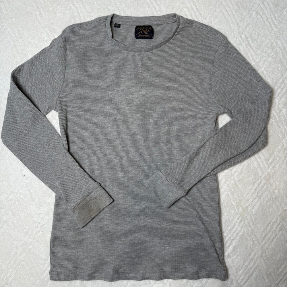Workwear Minimalist Jachs MFG Gray Waffle Thermal Long Sleeve Shirt Men's M